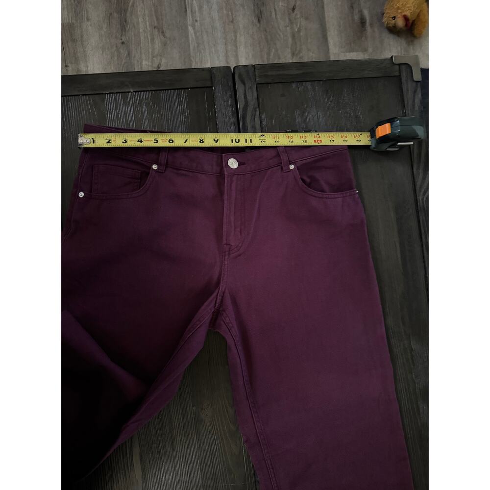 NEW Divided Womens Wide Leg Low Waist Maroon Denim The Easy Soul Pants Size‎ 12 - Picture 3 of 13